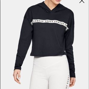 Under Armour Taped Crop Hoodie Black